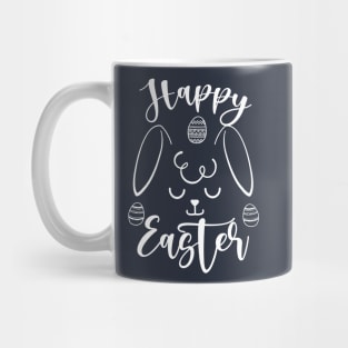 Happy Easter Bunny Rabbit Face Funny Easter Day Women Girls white Mug